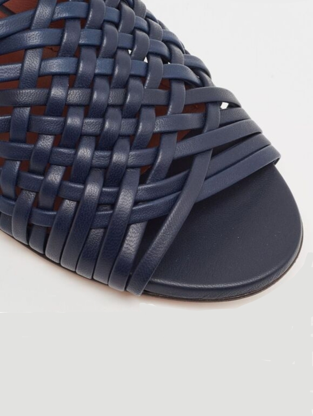 Loro Piana Blue Woven Leather Kristin Flat Sandals Size 38 - Picture 4 of 16